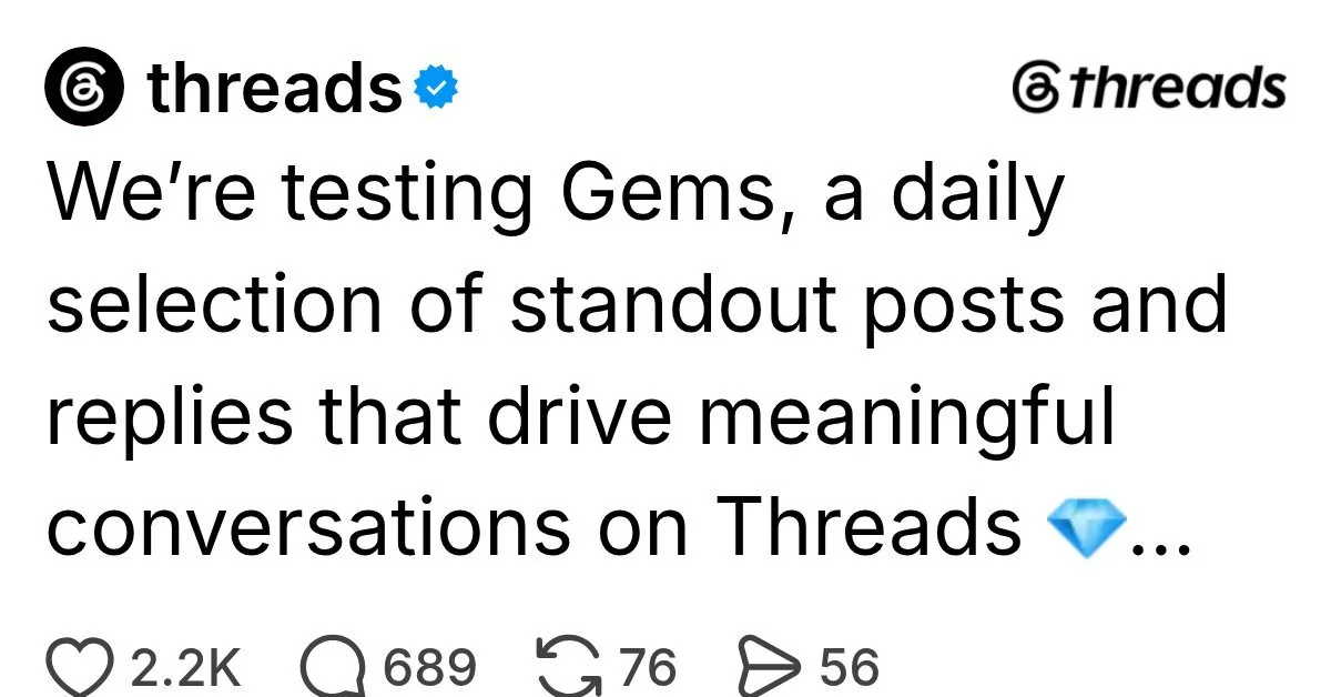 منشور @threads عن تجربة Gems